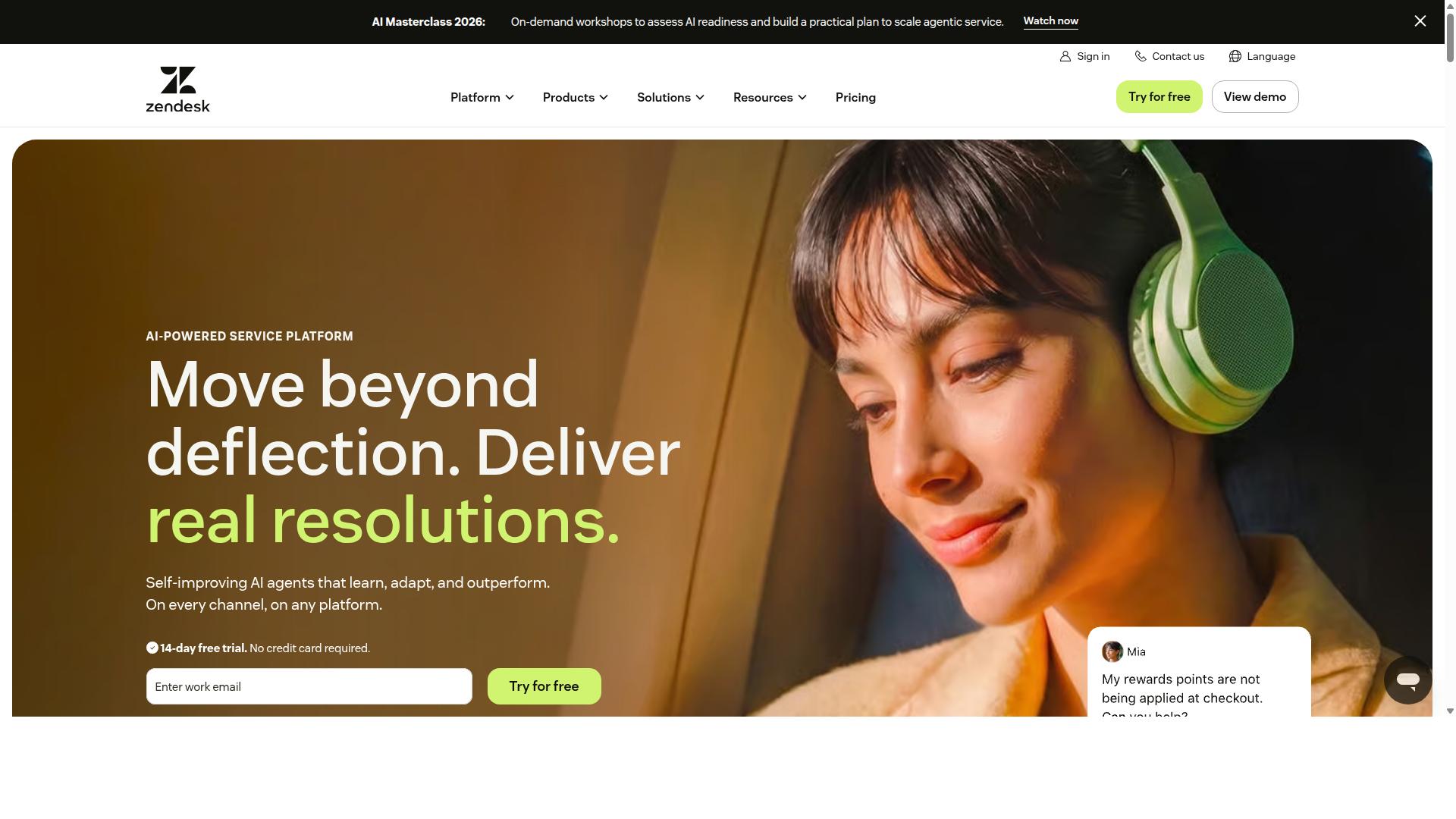 Zendesk website