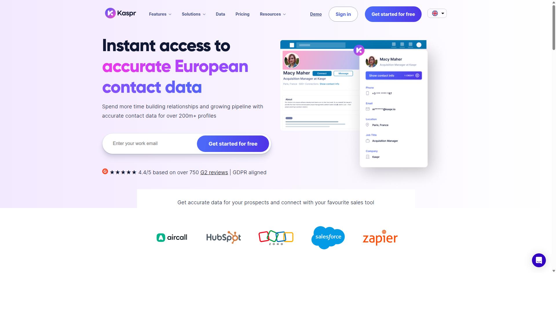 Kaspr website